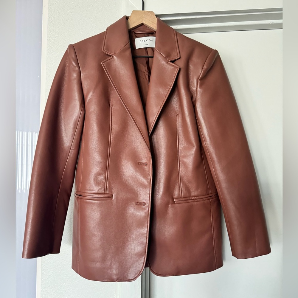 Aritzia vegan leather blazer